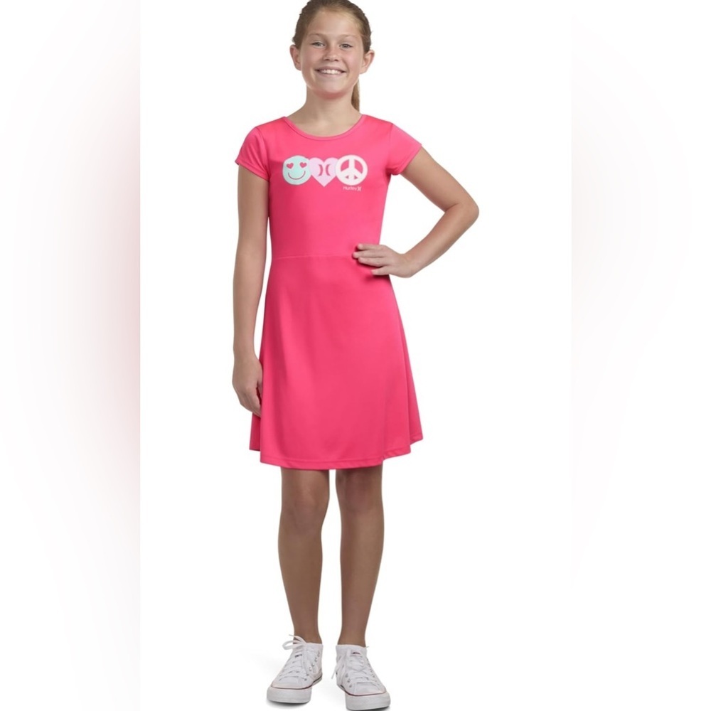 NWT-Girls XL Pink Hurley 
T shirt Graphic Dress
Matching scrunchie